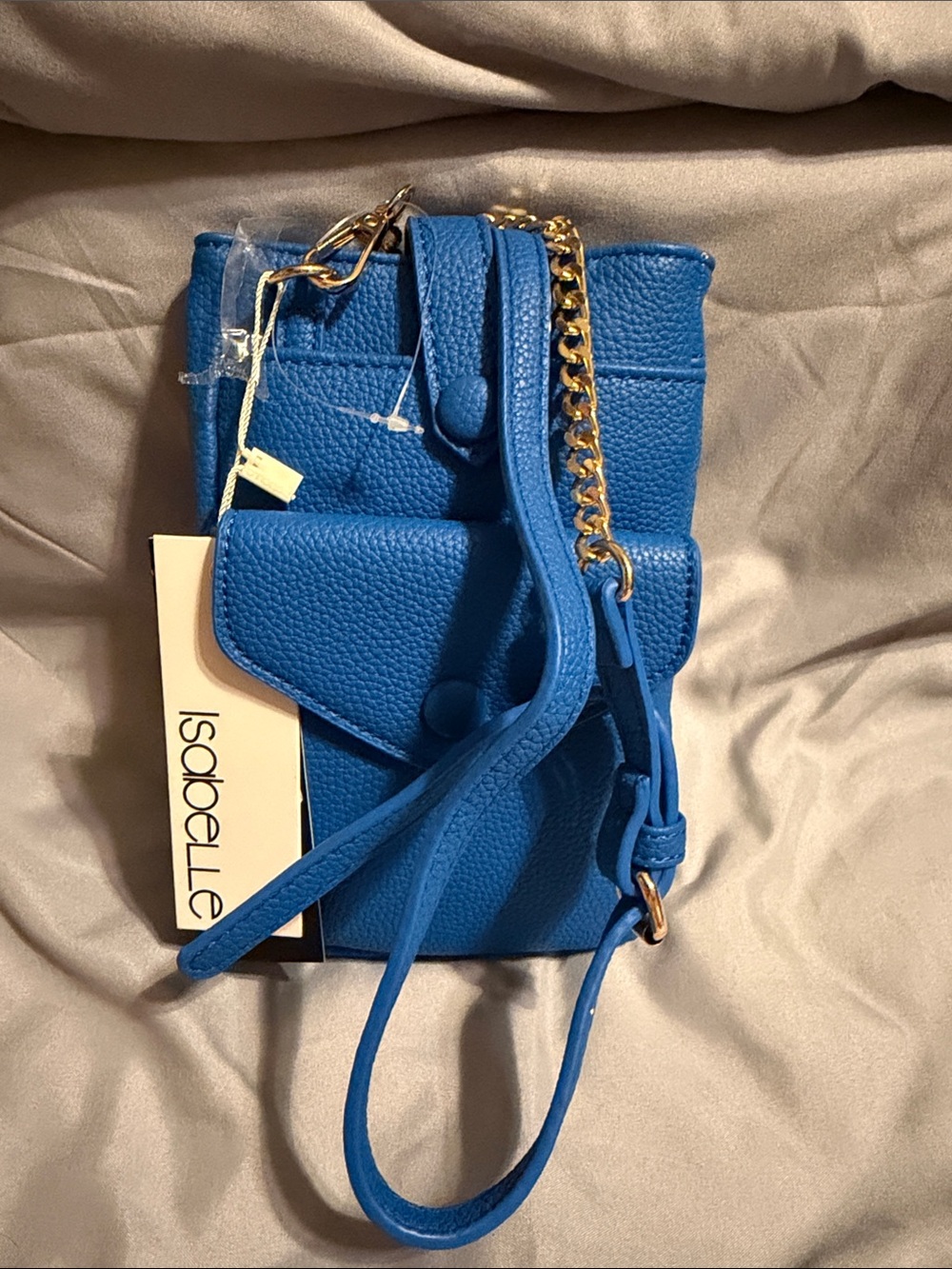 Isabelle Pebbled Vegan Leather Crossbody Bag in Cobalt Blue